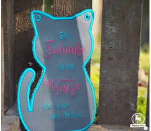 Stickdatei ITH - Türschild Katzenrahmen blanko